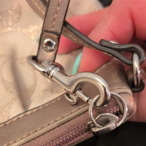 Coach Metallic Beige Wristlet - Picture 6 of 11